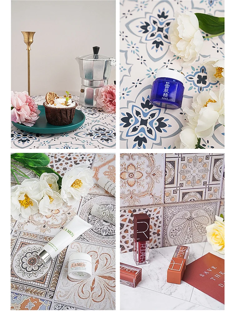 Photo Props Desktop Shoot Photography Backdrops 3D Pattern Sided Paper Board For Toiletries