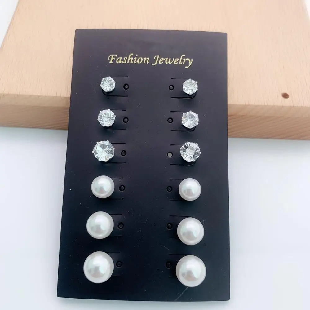 Серебряные серьги, 6 пар, модные ювелирные изделия, серьги, свадебные, вечерние, подарки, Женские аксессуары, хорошее качество