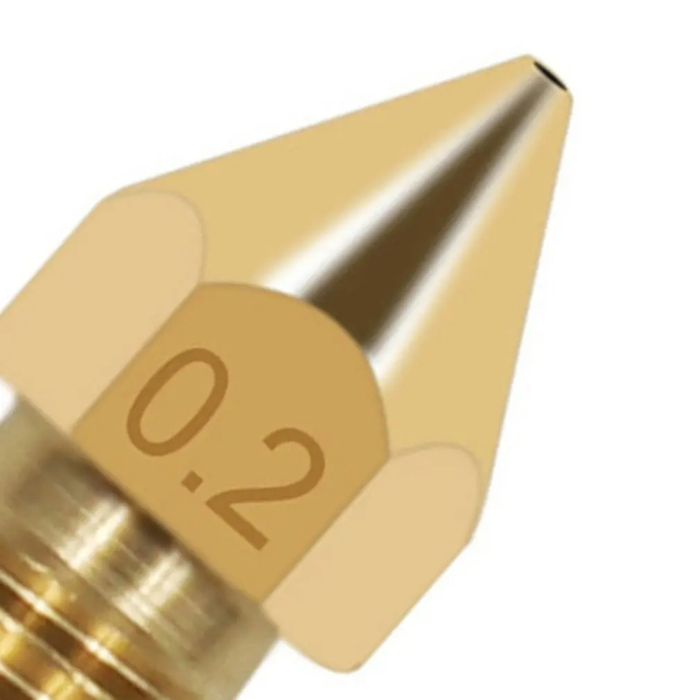 Brass Nozzles 3D Printer Accessories Mk8 Pointed Brass Nozzle Surface Lettering Printing Accessories