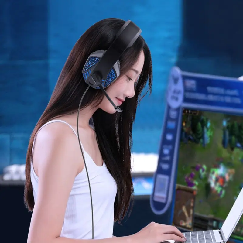 7100 Professional Gaming Headphones 3 5mm Wired Jack Stereo Headset For PUBG No Delay With Mic For Computer PS4 Earphone