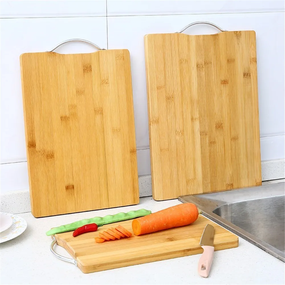 Natural Wooden Chopping Blocks Kitchen Tool Bamboo Rectangle Hangable ...