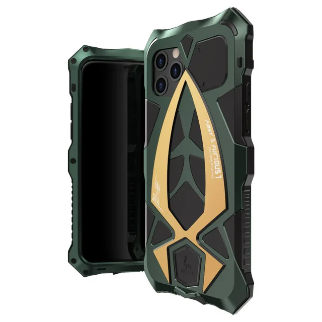 Алюминиевый металлический чехол для телефона для iPhone 11 Pro Max гибридная Противоударная крышка бронированный металлический чехол для iPhone 11 Pro защитный чехол s - Цвет: Green Gold