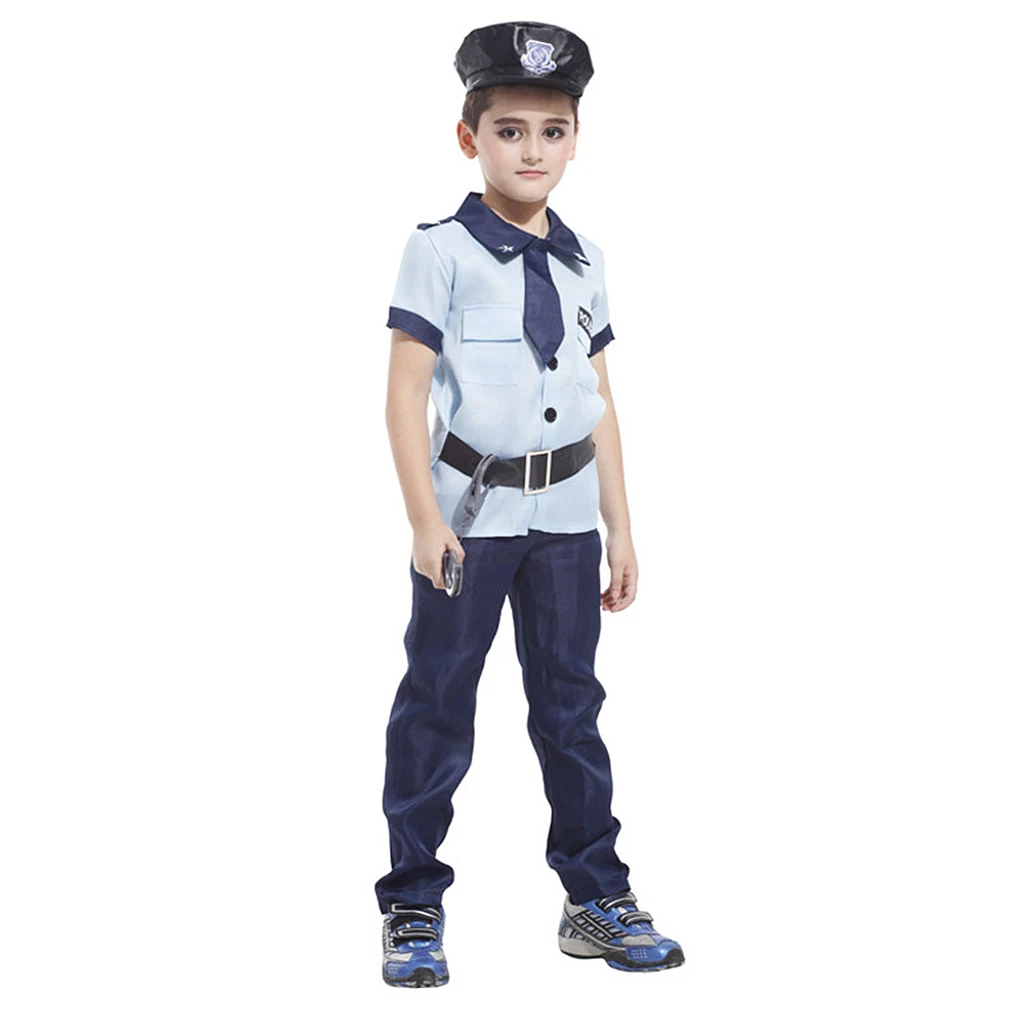 Dress Up America Police Role Play Costumes Set with Shirt,Pants,Hat,Necktie