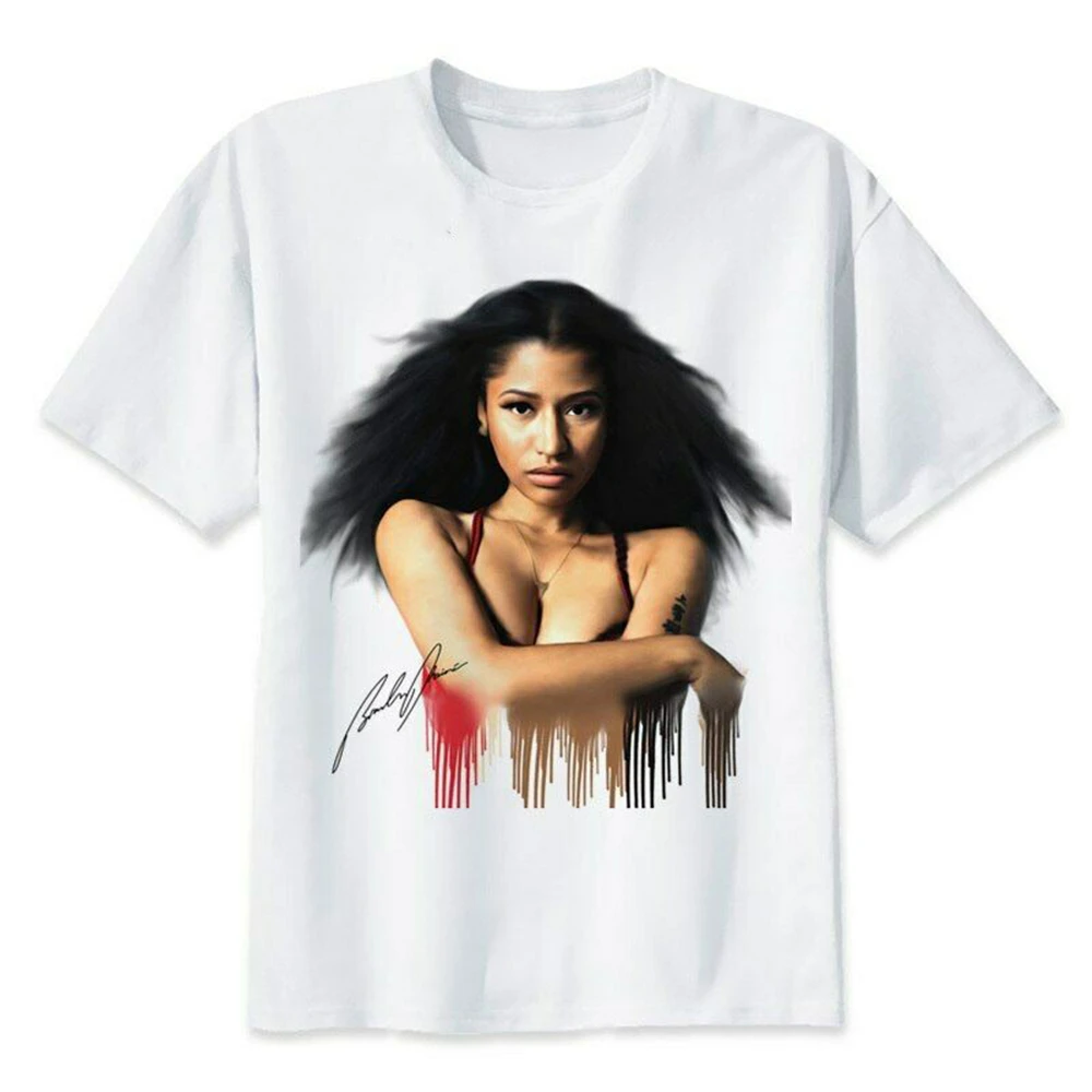 Футболка Nicki Minaj Однотонная футболка унисекс Rap Singer с принтом Nicky Minaj|Футболки| |