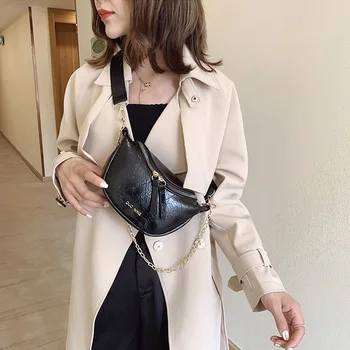 

Fashion Fanny Pack Women Banana Waist Bag Women Waist Packs PU Leather Chest Bag Belly Bag Shoulder Messenger Bag Female