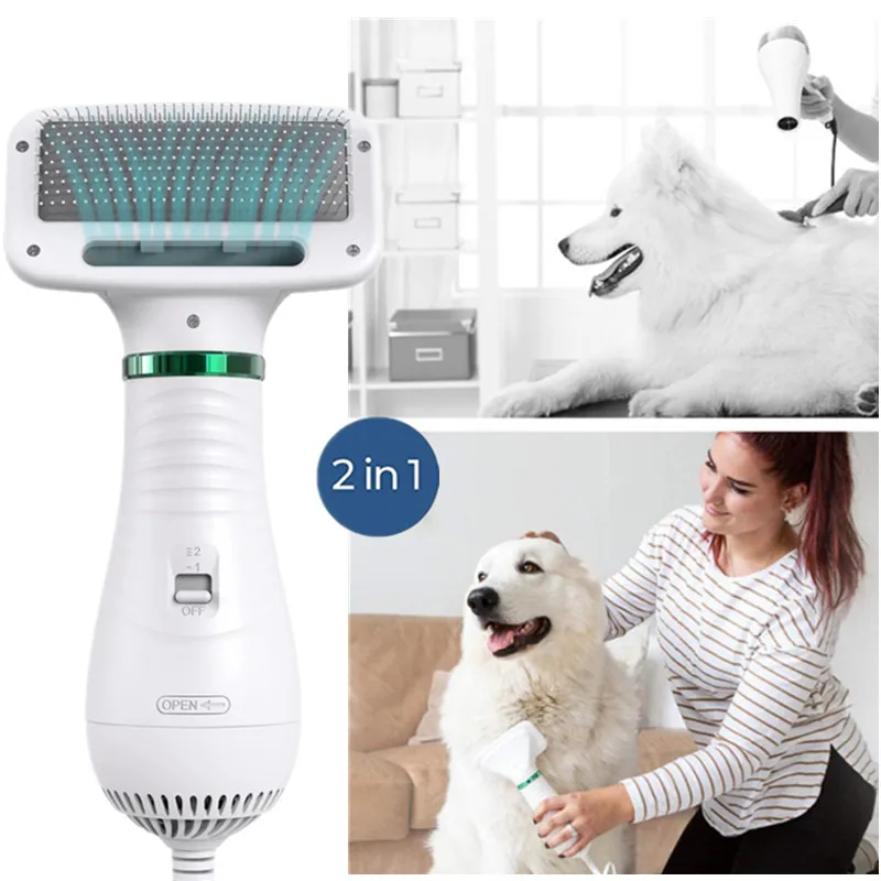 2 In 1 Hair Dryer For Dogs Adjust Temperature Low Noise Pet Dryer Dog