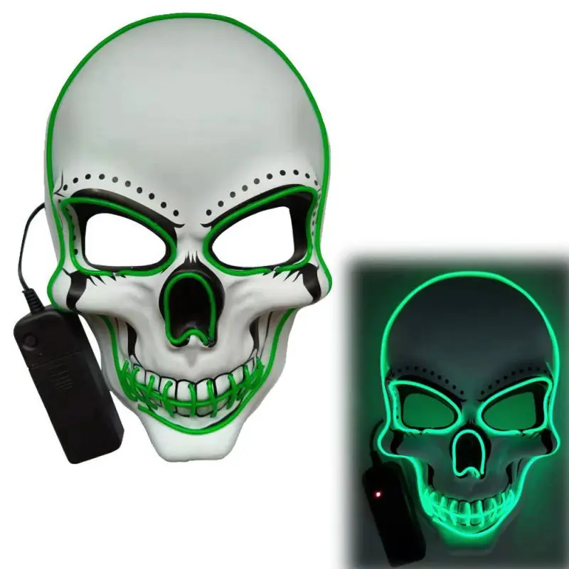G PVC Halloween Mask LED Light Up Glow In Dark DJ Party skull Masks Festival Cosplay Costume Supplies for The Purge Election Year - Цвет: G