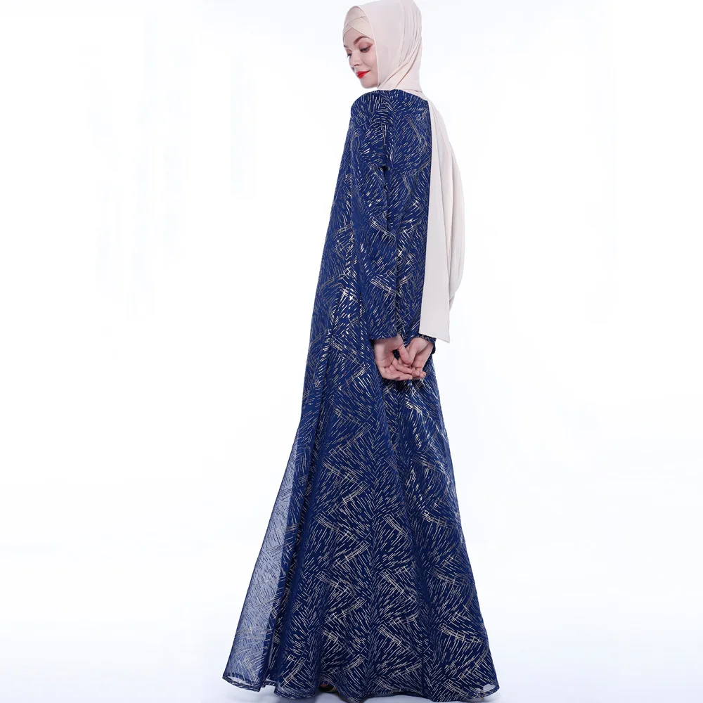 Роскошные Блестки Vestidos Compridos абайя, кафтан элегантное женское вечернее платье мусульманский хиджаб платье Caftan Eid платья Рамадан платье без рукавов Femme