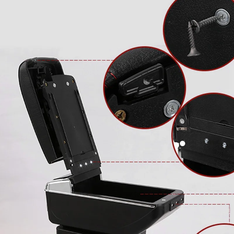 Автомобильный поворотный подлокотник для Suzuki Sx4 2007-2013 подлокотник центральный консольный ящик для хранения 2008 2009 2010 2011 2012