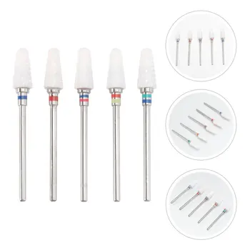 

5pcs Nail Drill Bits Ceramic Grinder Nail Files Sanding Head Set Random Color