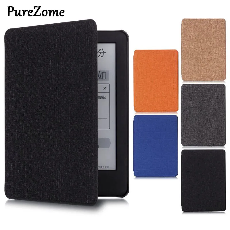 

OOTDTY PU Leather Cloth Pattern Flip Ebook Case Auto Sleep E-reader Protective Cover for Amazon Kindle 2019 6.0 Inch Accessories