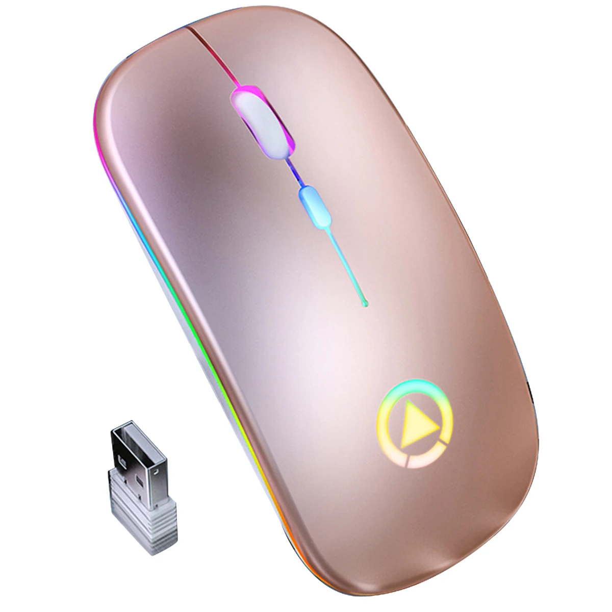 Беспроводная Бесшумная игровая мышь перезаряжаемая 2 4 ГГц USB оптическая