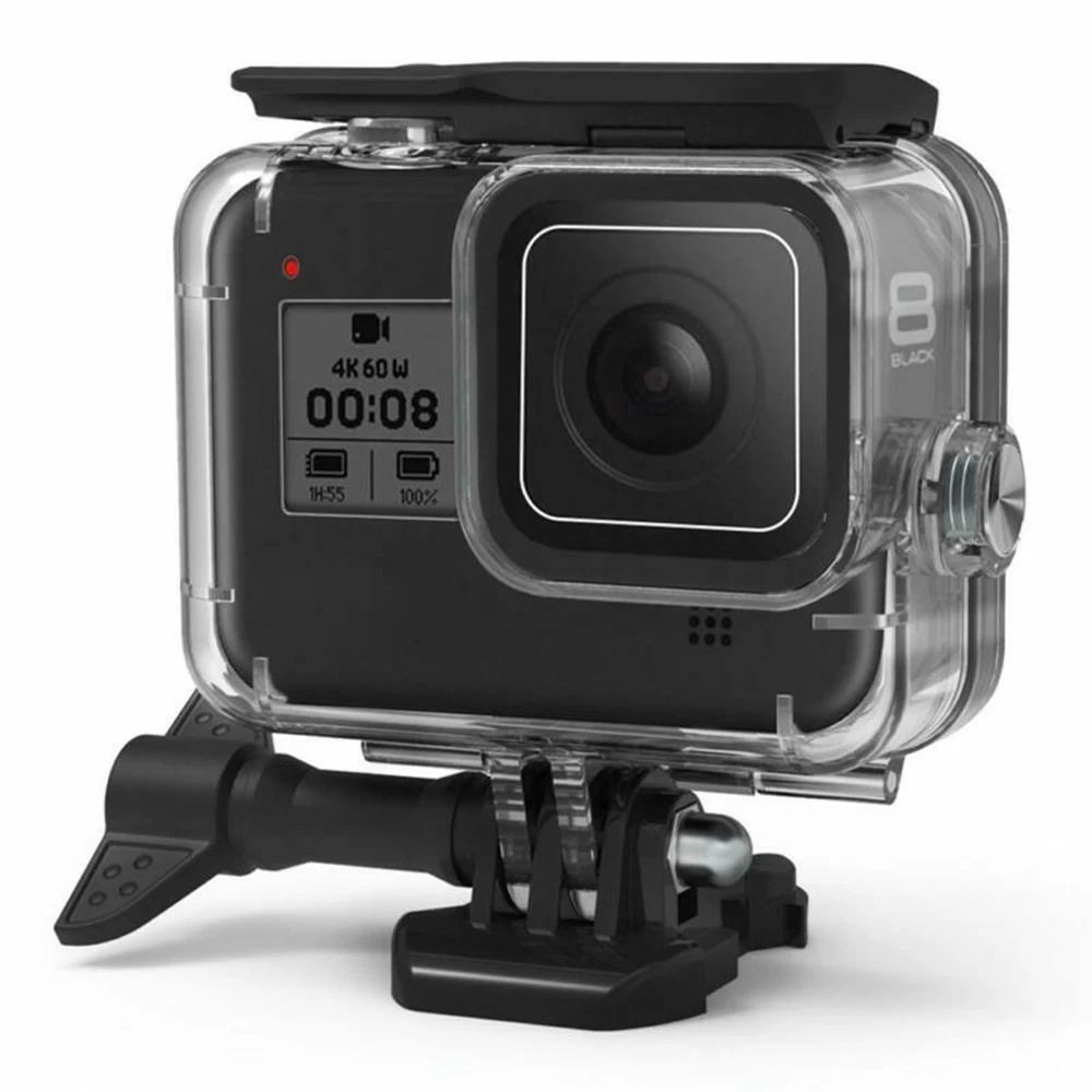 60 м подводный водонепроницаемый чехол для GoPro Hero 8 Защитный чехол Корпус черный объектив камеры 60 м Дайвинг аксессуары для плавания
