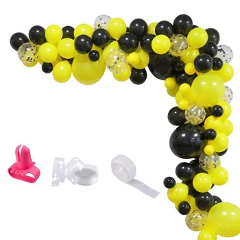 

99pcs Black Yellow Balloon Garland Arch Kit Happy Birthday Party Decoration Kids Favor DIY Balloons Backdrop Baby Shower Party D
