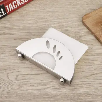 

Stainless Steel Napkin Holder Vertical Decorative Tissue Rack Box Paper Serviette Dispenser for Dining Table Kitchen Counter