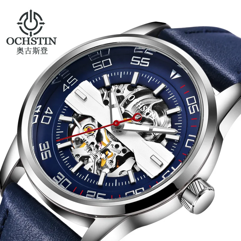 

A Generation of Fat Augustus Deng ochstin Hollow out Genuine Leather Waterproof Men Fully Automatic Analog Watch MEN'S Watch