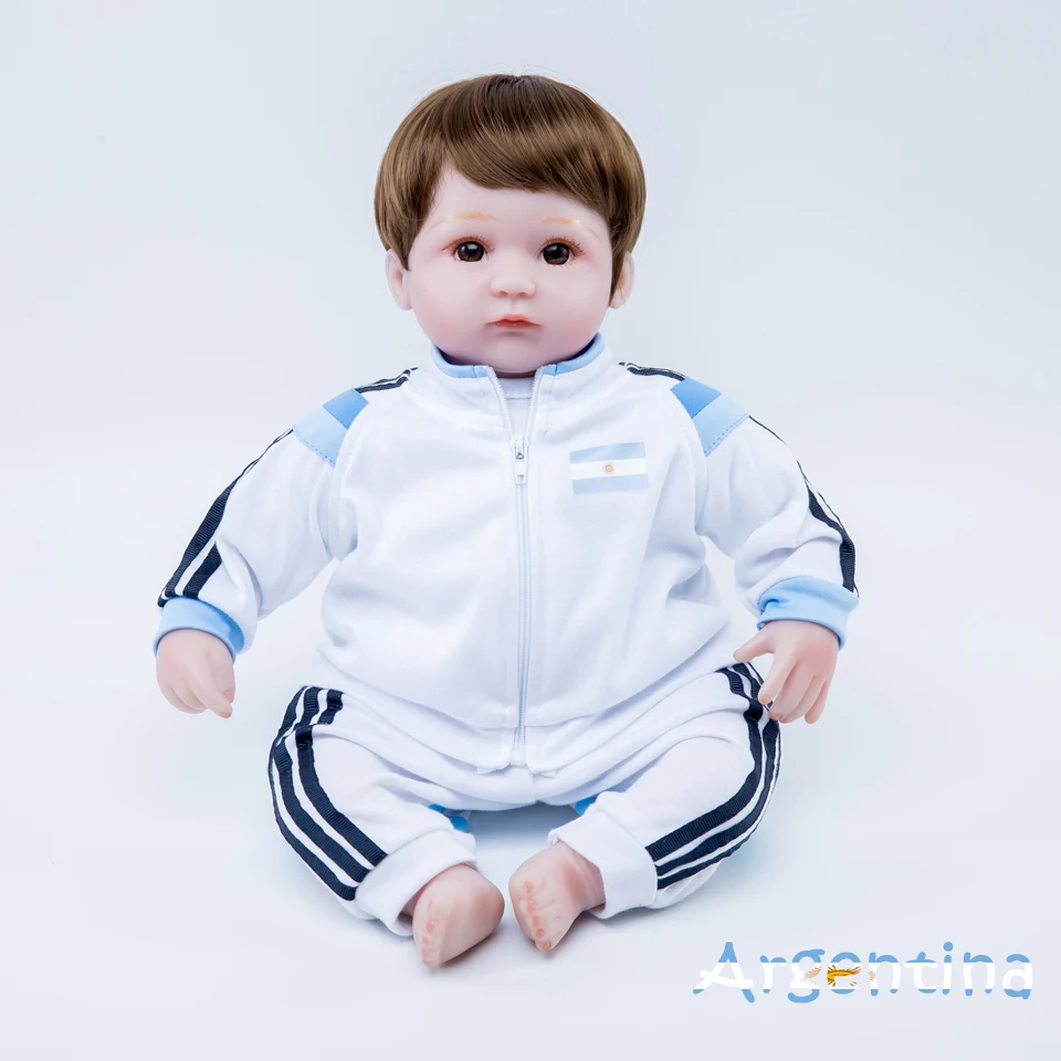 18 дюймовая кукла bebes reborn baby silicon муньекас Спорт футбол футбольные игрушки для