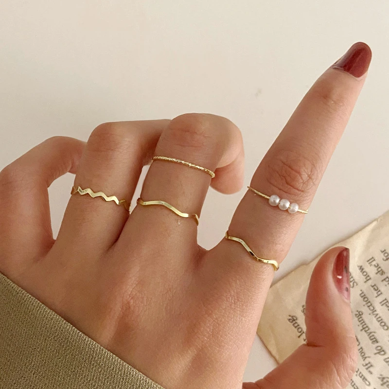 dormir De este modo siglo Conjunto de anillos minimalistas dorados y plateados para mujer, anillo de  nudillos con giro redondo de cristal geométrico Punk, joyería para dedos  para mujer 2021|Anillos| - AliExpress