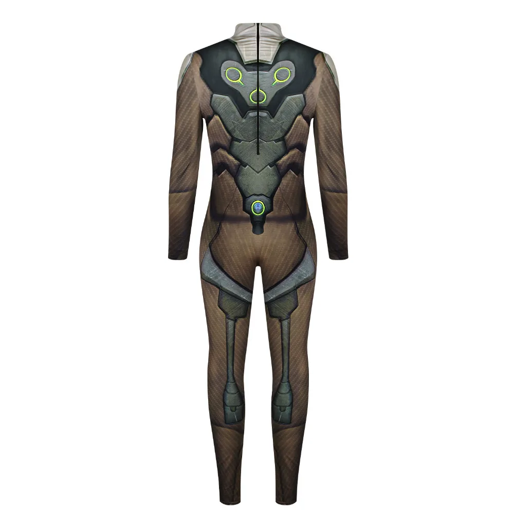 Adult Men Overwatch Cosplay Costume Suit Zentai Bodysuit Full Body Jumpsuit Halloween Party Cosplay Game Costume