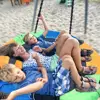 100cm Outdoor Children's Swing 900D Oxford Cloth Round Tree Swing Butterfly Swing Outdoor Toy 2