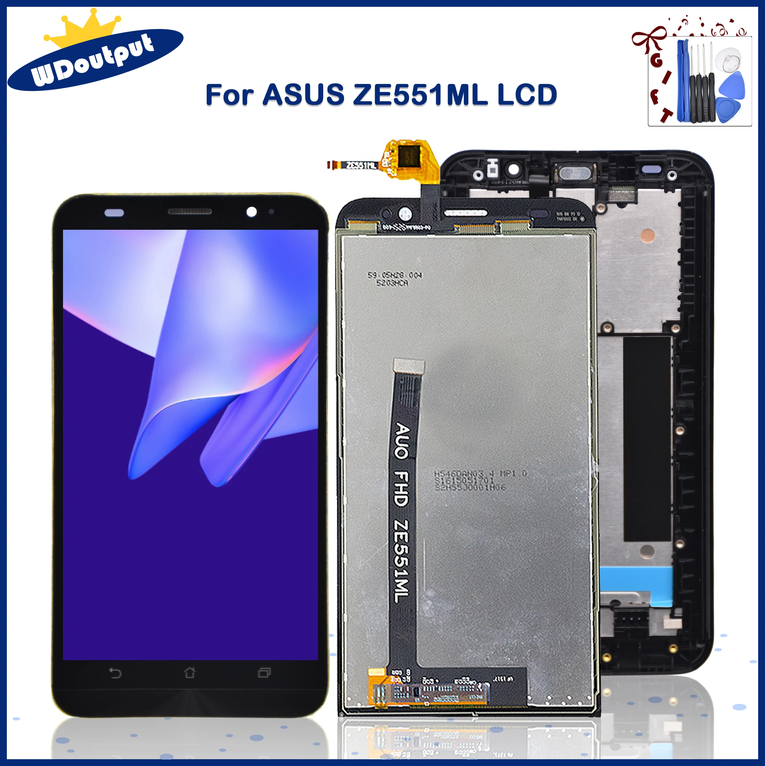 5.5 "Originale Per Asus Zenfone 2 Ze551Ml Display Lcd Touch Screen Digitizer Sostituzione Gruppo Per Asus Ze551Ml Z00Ad Frame