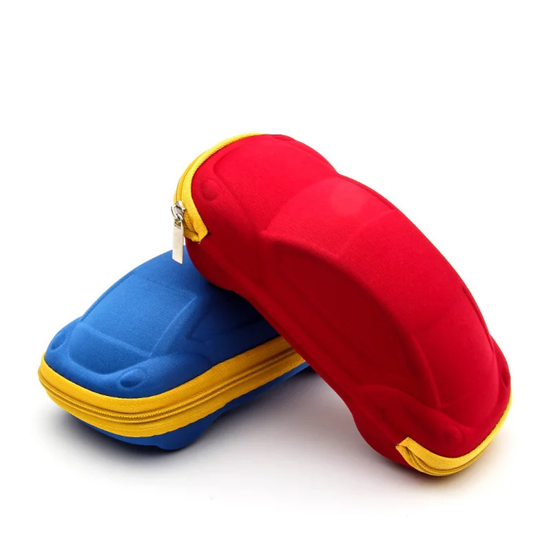 

Car Shape Glasses Hard Box Kids Eyewear Zipper Case Fashion Personality Carry Bag Clean Cloth Eyeglasses Screwdriver Portable