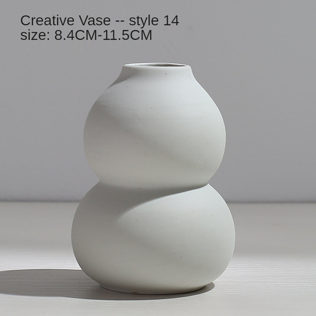 Ceramic Vase White Nordic Style Ceramic Vase Modern Minimalist Vase Vase for Home Decoration Decoracion Nordica Hogar