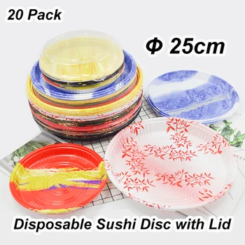 

Disposable Food Tray Sushi plate cake cookies container with lid 250mm*50mm .