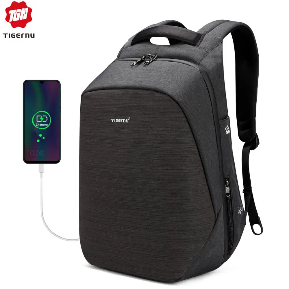  Tigernu anti theft laptop backpack usb charging 15.6 backpacks men slim waterproof school backpack 