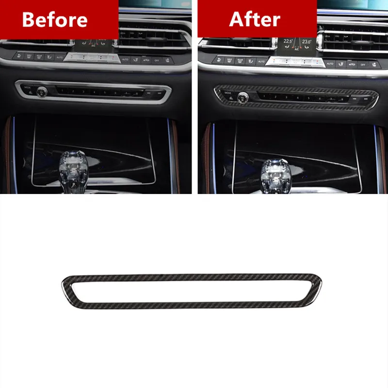 ABS центральная консоль Кнопка громкости рамка украшение крышка отделка для BMW X5 G05 углеродного волокна цвет стайлинга автомобиля