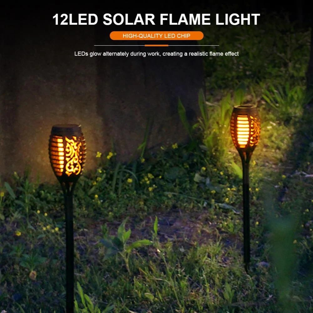 solar powered led wall light Solar Flame Lamp Waterproof Solar LED Flame Effect Light Outdoor LED Fire Light Lawn Lamps Courtyard Garden Decoration Lighting solar deck lights