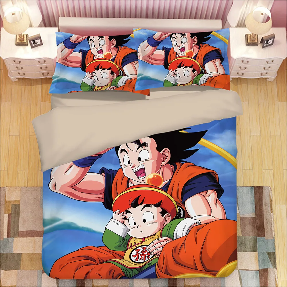 DRAGON BALL Z 3D комплект постельного белья Сон Гоку Вегета пододеяльник наволочки Dragon Ball Утешитель комплекты постельного белья постельное белье