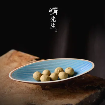

Northern Europe Ceramics Disc Manual Four Foot Originality Ice Crack Plate Jindezhen Household Fruits Snacks A Plate