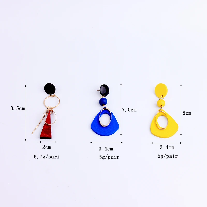 Модные красные деревянные серьги капли YAMEGA в Корейском стиле для женщин золотые