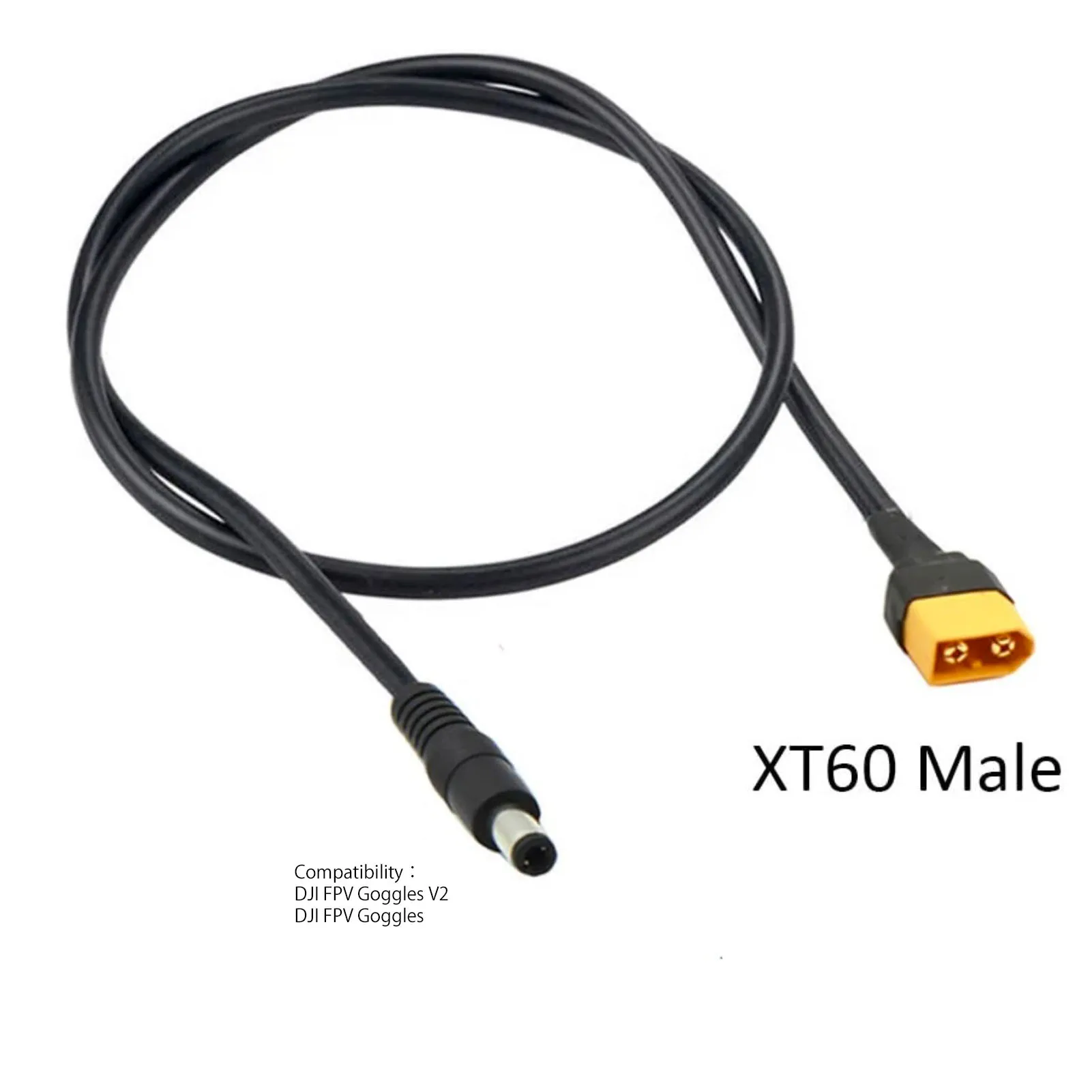 FPV Goggles Power Cable XT60 to DC for DJI FPV Goggles V2, Battery 1.2M/47inch