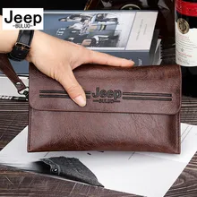 

JEEP BULUO Brand Clutches Bags Men's Handbag For Phone and Pen High Quality PU Wallets Hand bag Male with Card slots