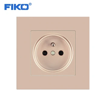 

FIKO EU Wall Power Socket 16A 250V power socket wall electronic socket, EU france standardChampagne gold PC panel 86mm*86mm