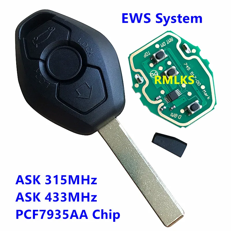 Дистанционный Автомобильный ключ для BMW система EWS чип PCF7935 ID44 315 МГц 433 X3 X5 Z3 Z4 1/3/5/7