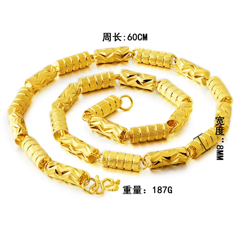 

Not Fade 24K Gold Filled Necklace for Men Women Fine Bijoux Femme Collares Naszyjnik Jewelry 24K Gold Jewelry Necklaces Unisex