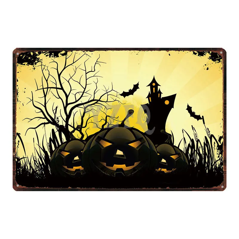 DU-3133 Тыква Happy Halloween Винтаж жестяная вывеска металлическая пластина кошка рождественские украшения для дома стены искусства вечерние декор 30X20 см DU-3148 - Цвет: DU-3133