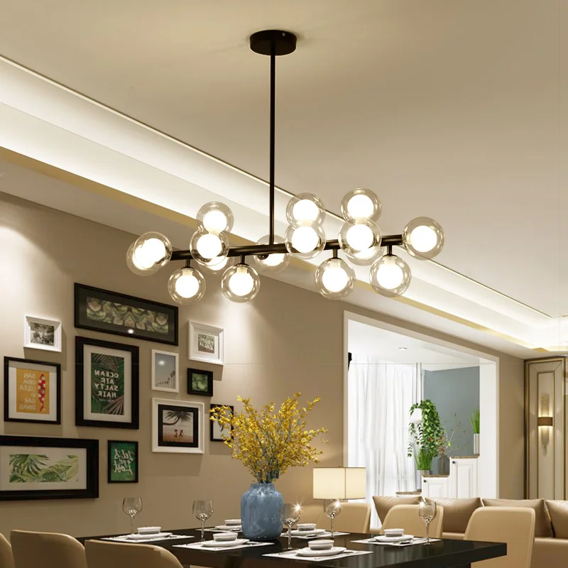Nordic living room led chandelier modern minimalist bedroom dining room chandelier ceiling magic bean molecular ball Lighting