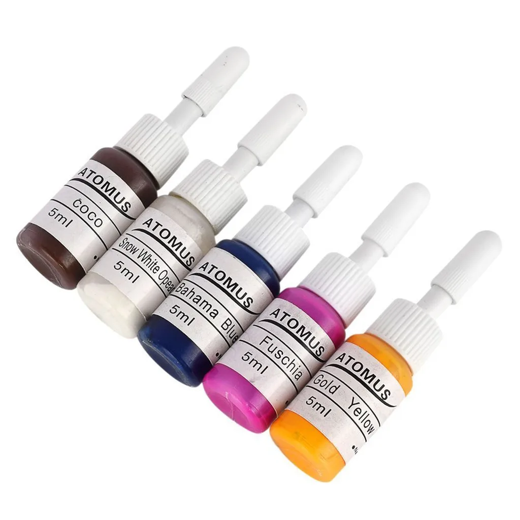 10 Color 0.18oz 5ml Premium Tattoo Ink Set Bottled Pigment Paint For Needles 10 Color 0.18oz 5ml Premium Tattoo Ink Set Bottled Pigment Paint For Needles
