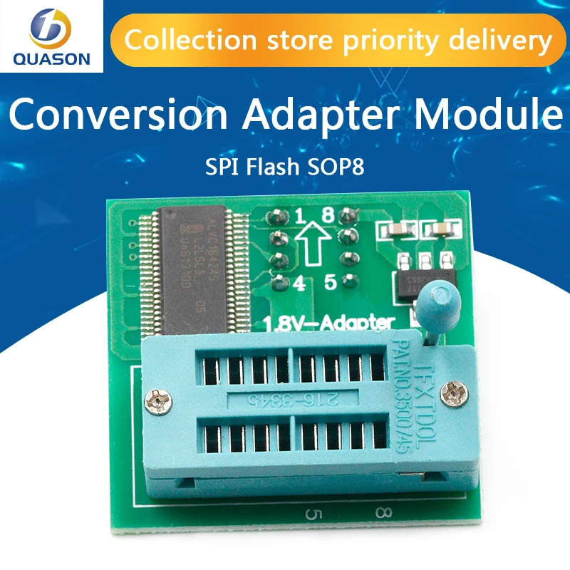 1.8V adapter for motherboard SPI Flash SOP8 DIP8 W25 MX25 use on programmers TL866CS TL866A EZP2010 EZP2013 CH341 | Электронные