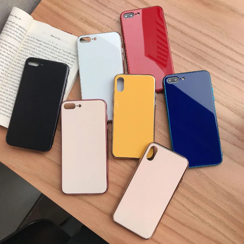 

SIBEIXUN High Quality Tempered Glass Electroplate Phone Case With Logo For iPhone Xs Max X Xr 8Plus 7Plus 6s Anti-scratch Ultra