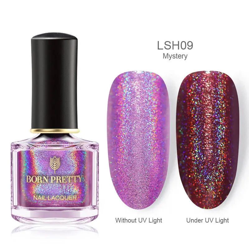 LSH09 BORN PRETTY 6 мл голографический лак для ногтей блестящая Лазерная Голография лак для ногтей цветные украшения для ногтей - Цвет: LSH09