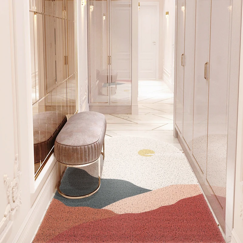 Nordic Style Door Entrance Welcome Mat Bath Non-slip Rugs Dust Removal Carpet PVC Silk Loop Decor Mats Home Livingroom  Hallway