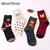 Korean thick wool cotton women girl crew socks autumn winter of Harajuku animal Fox Wolf striped sox brand lovely cute christmas ► Photo 1/6