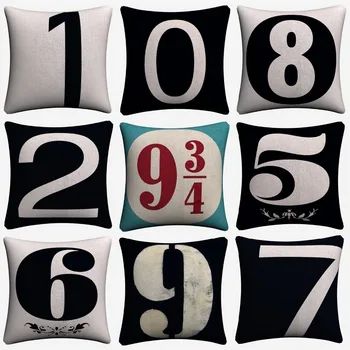 

Scandinavian Black and White Numbers Decorative Pillow Covers For Sofa Home Decor Linen Cushion Case 45x45cm Throw Pillow Cases