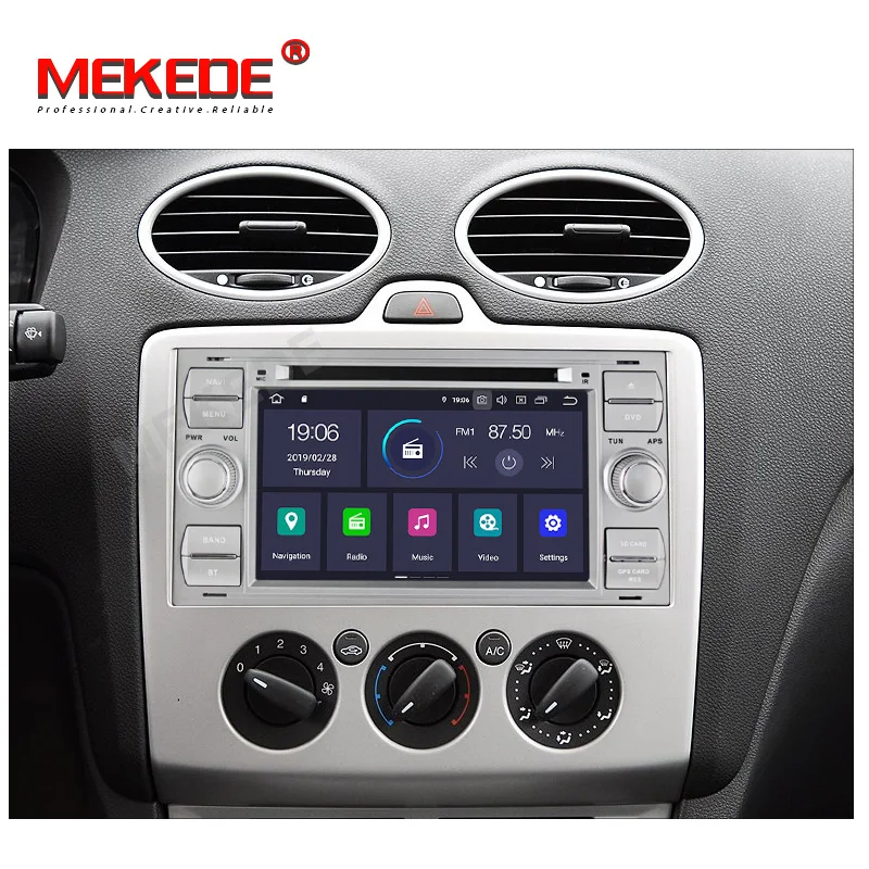 Sale MEKEDE IPS DSP car media player for Ford Fiesta Focus C-max Galaxy Mondeo Transit with Andorid 9.0 4G RAM 64G ROM 5
