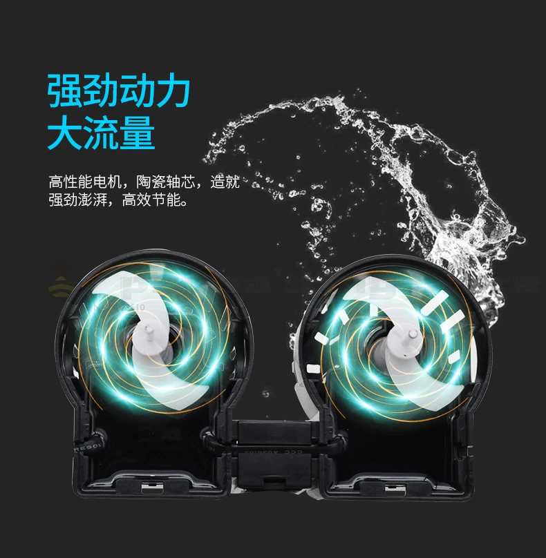Fish Tank Wave Pump Surf Pump Ultra-quiet Double-head Wave Beater Suction Cup High-power Dung Blowing Clean Flow Pump